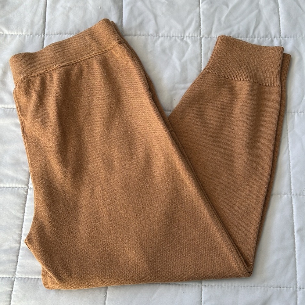 J Crew Cotton Cashmere Tan Jogger Sweatpants